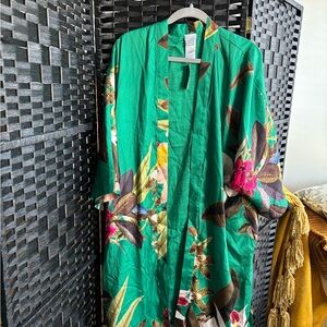 Chico's Green and Brown Patterned Kimono